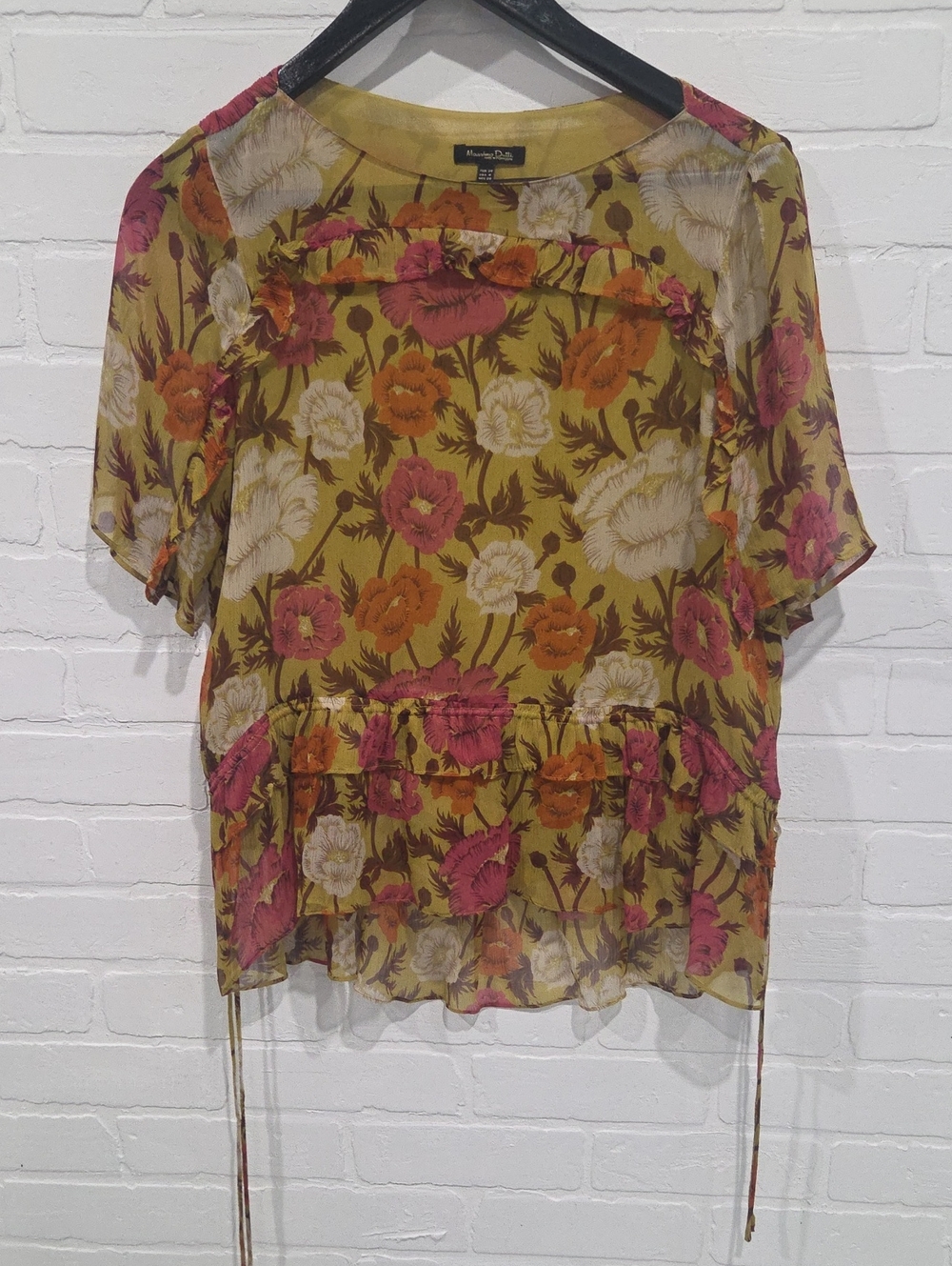 Massimo Dutti Silk Ruffle Blouse